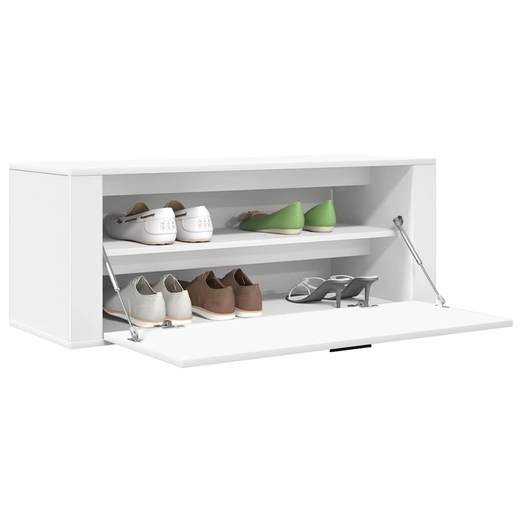 Wall Shoe Cabinet Rich Grain Wood 1 Drop-Down Drawer