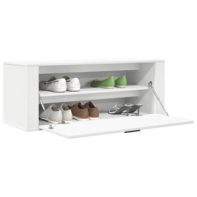 Wall Shoe Cabinet Rich Grain Wood 1 Drop-Down Drawer