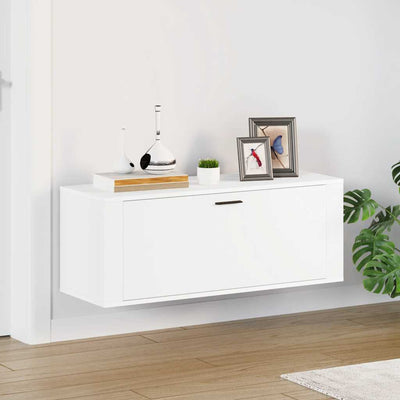 Wall Shoe Cabinet Rich Grain Wood 1 Drop-Down Drawer