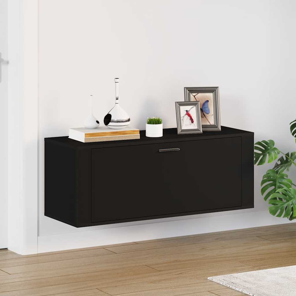 Wall Shoe Cabinet Rich Grain Wood 1 Drop-Down Drawer