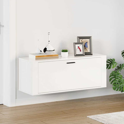 Wall Shoe Cabinet Rich Grain Wood 1 Drop-Down Drawer