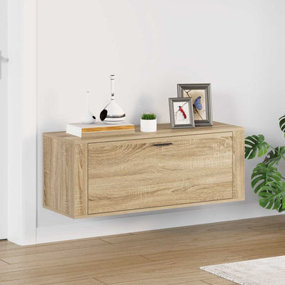 Wall Shoe Cabinet Rich Grain Wood 1 Drop-Down Drawer