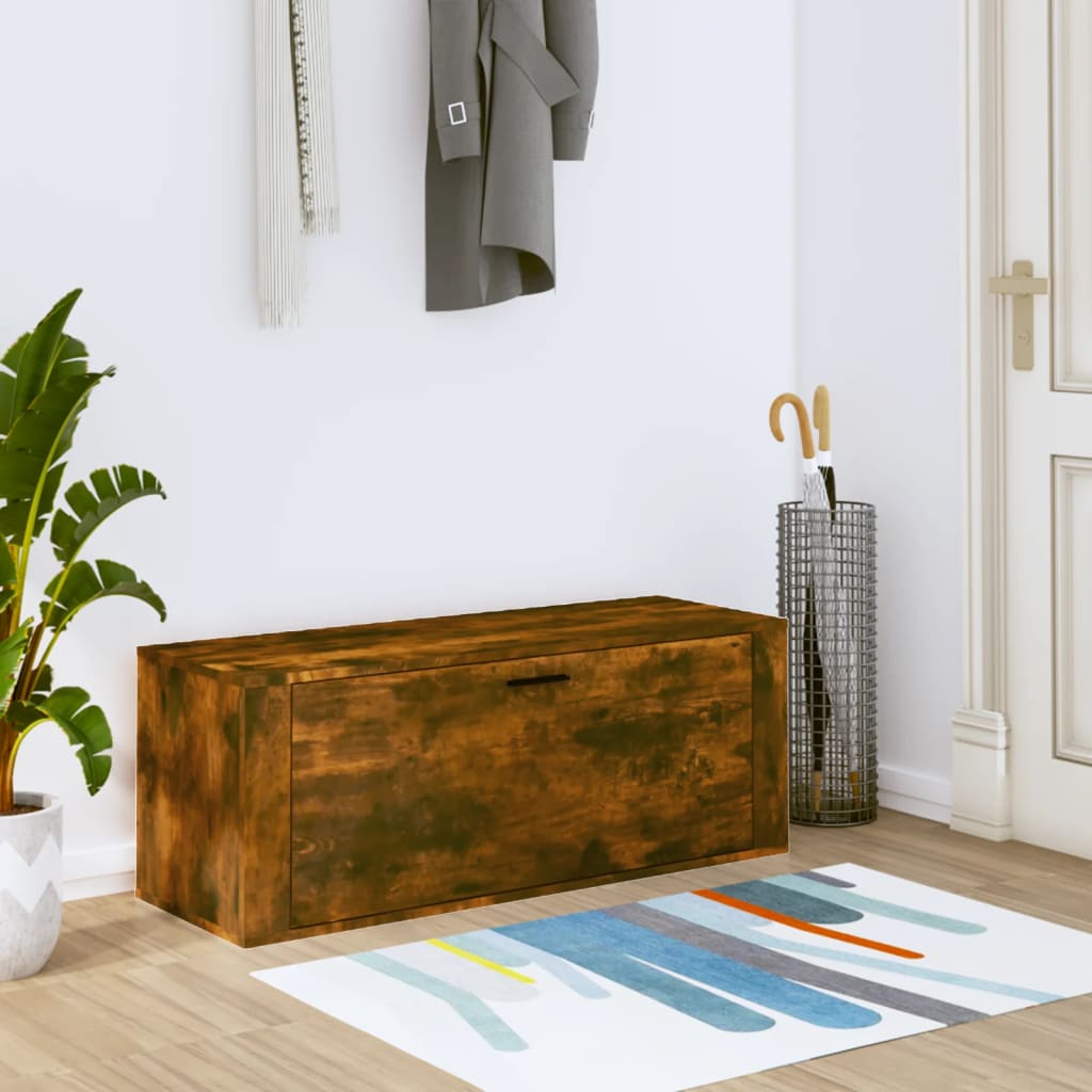 Wall Shoe Cabinet Rich Grain Wood 1 Drop-Down Drawer