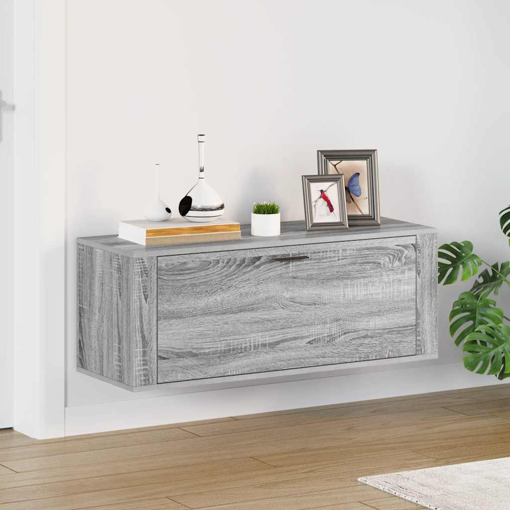 Wall Shoe Cabinet Rich Grain Wood 1 Drop-Down Drawer