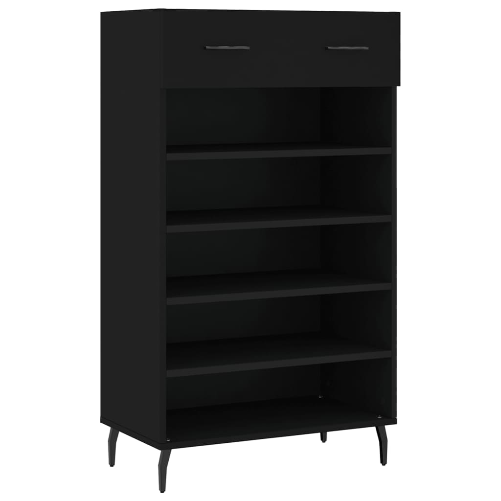 18 Pair Modern Industrial Wooden Shoe Cabinet With 5 Tiers & 1 Drawer