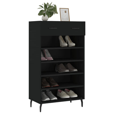 18 Pair Modern Industrial Wooden Shoe Cabinet With 5 Tiers & 1 Drawer
