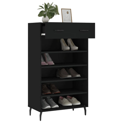 18 Pair Modern Industrial Wooden Shoe Cabinet With 5 Tiers & 1 Drawer