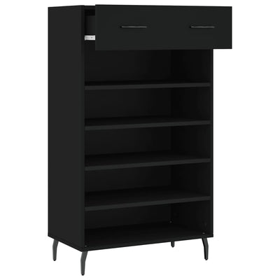18 Pair Modern Industrial Wooden Shoe Cabinet With 5 Tiers & 1 Drawer