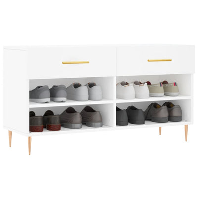 Luxo Shoe Cabinet Solid Oak 6 Compartments Rectangular & Metal Feet