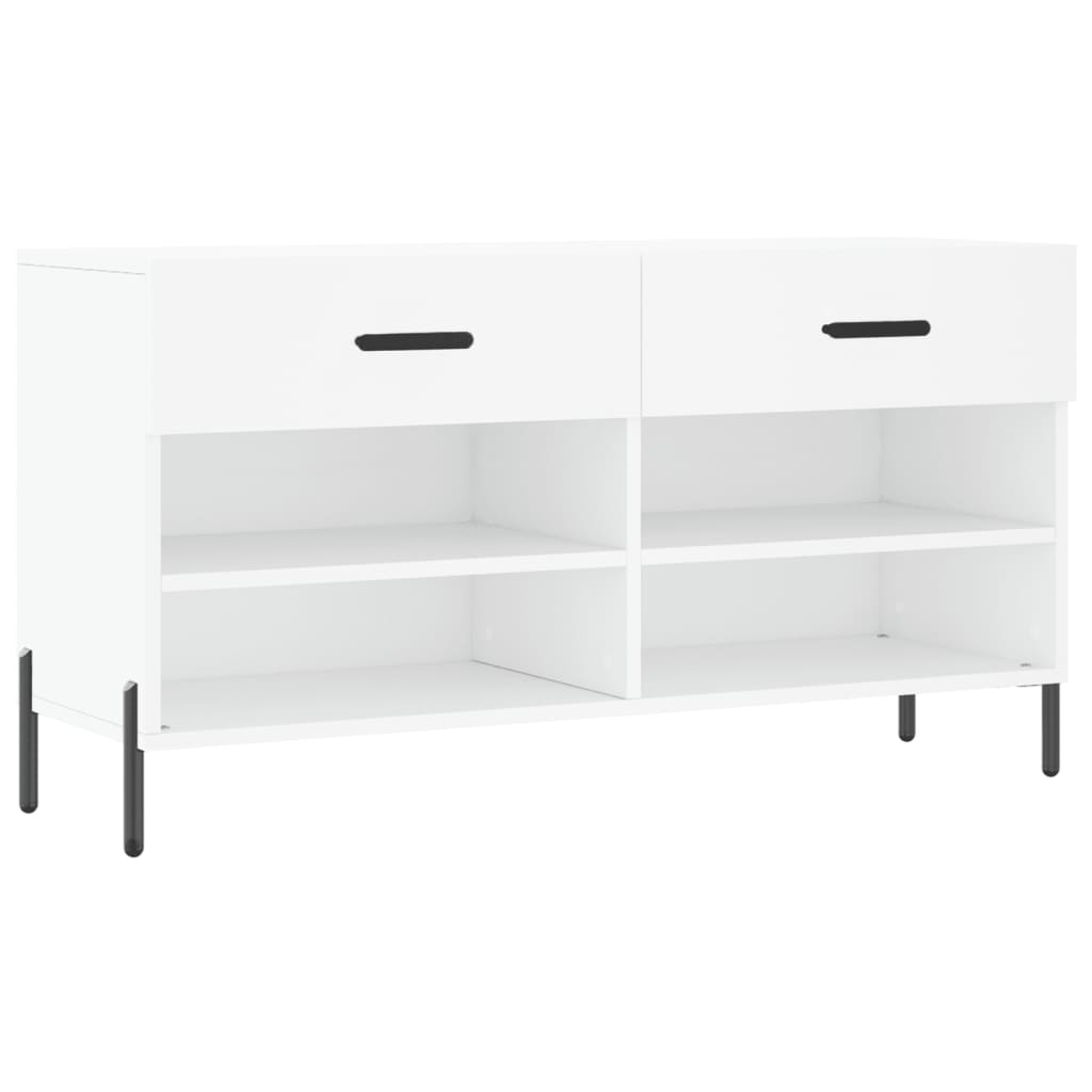 Luxo Shoe Cabinet Solid Oak 6 Compartments Rectangular & Metal Feet