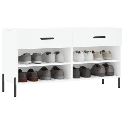 Luxo Shoe Cabinet Solid Oak 6 Compartments Rectangular & Metal Feet