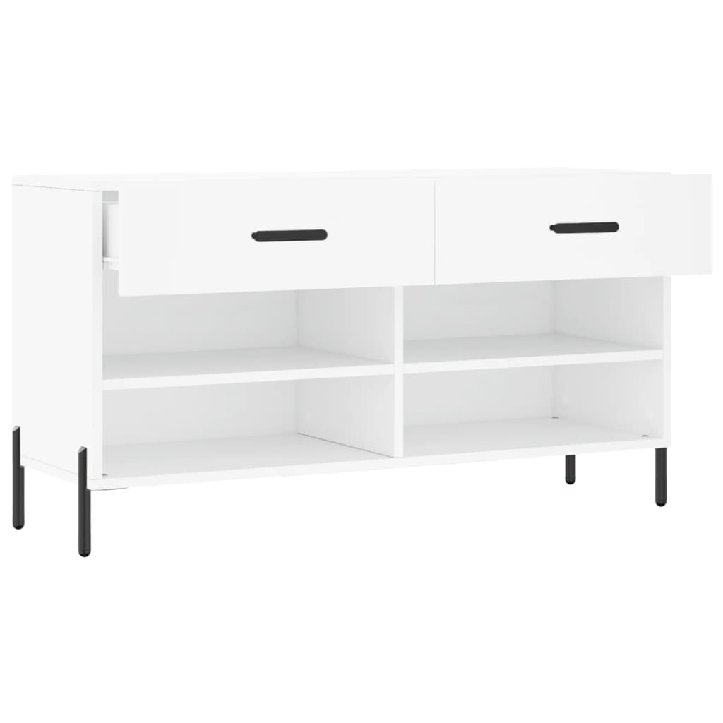Luxo Shoe Cabinet Solid Oak 6 Compartments Rectangular & Metal Feet