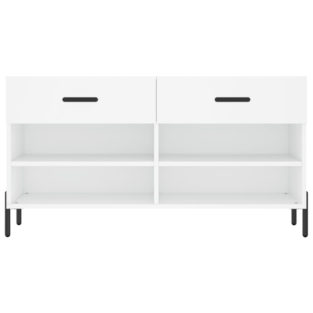 Luxo Shoe Cabinet Solid Oak 6 Compartments Rectangular & Metal Feet