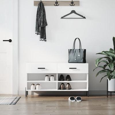 Luxo Shoe Cabinet Solid Oak 6 Compartments Rectangular & Metal Feet