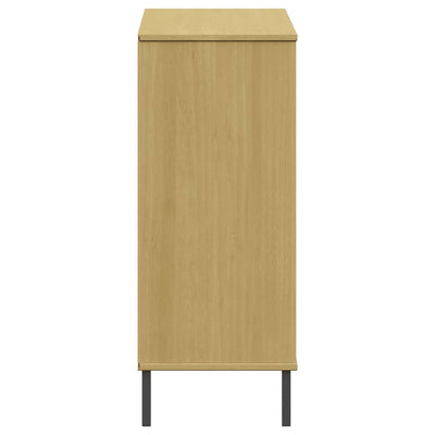 Shoe Rack Solid Pine & Metal Rectangular 20 Compartments Large