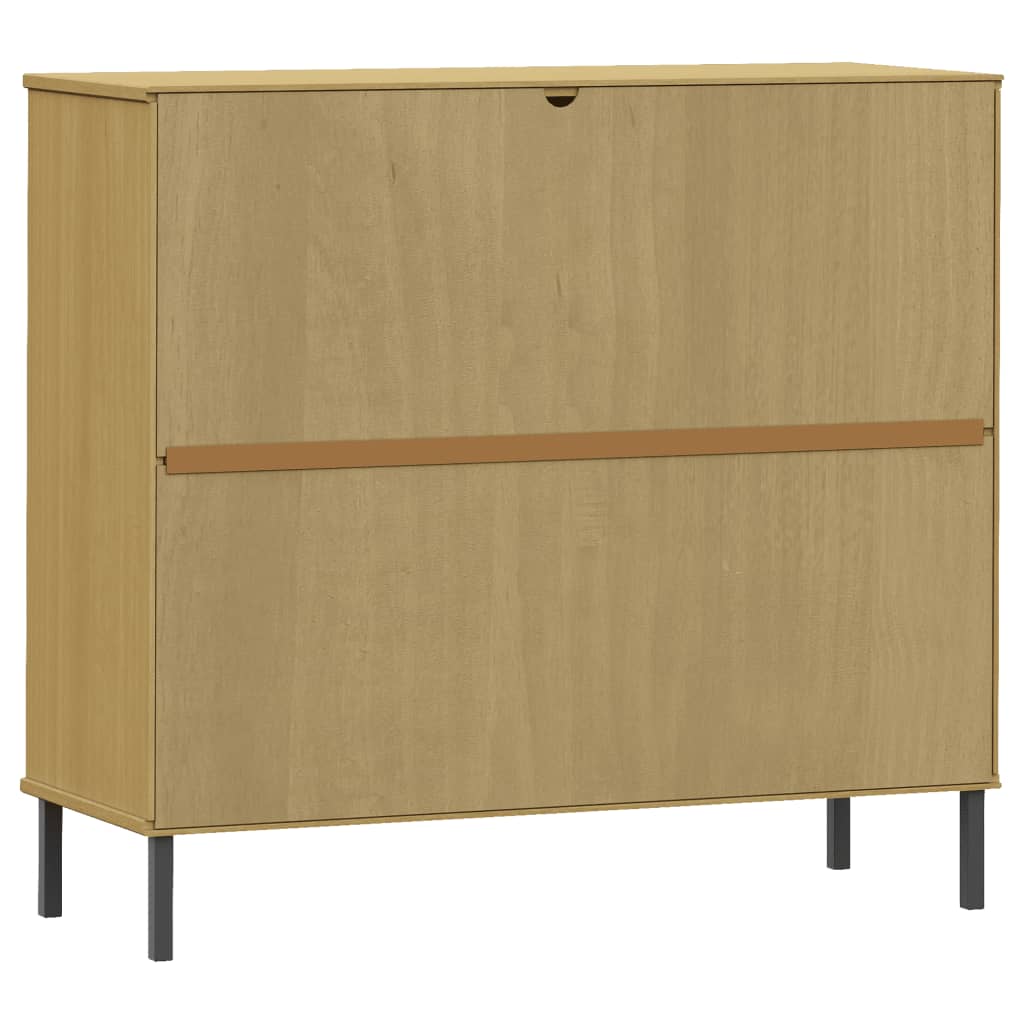 Shoe Rack Solid Pine & Metal Rectangular 20 Compartments Large