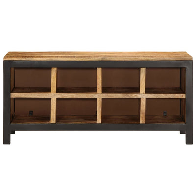 Shoe Bench Natural Mango Wood 8 Compartments Wide & Long
