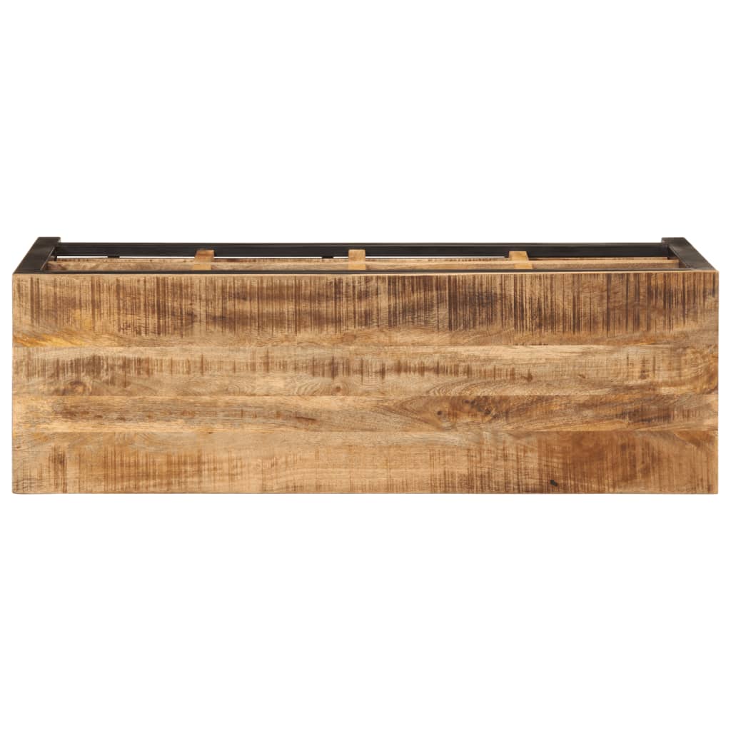 Shoe Bench Natural Mango Wood 8 Compartments Wide & Long