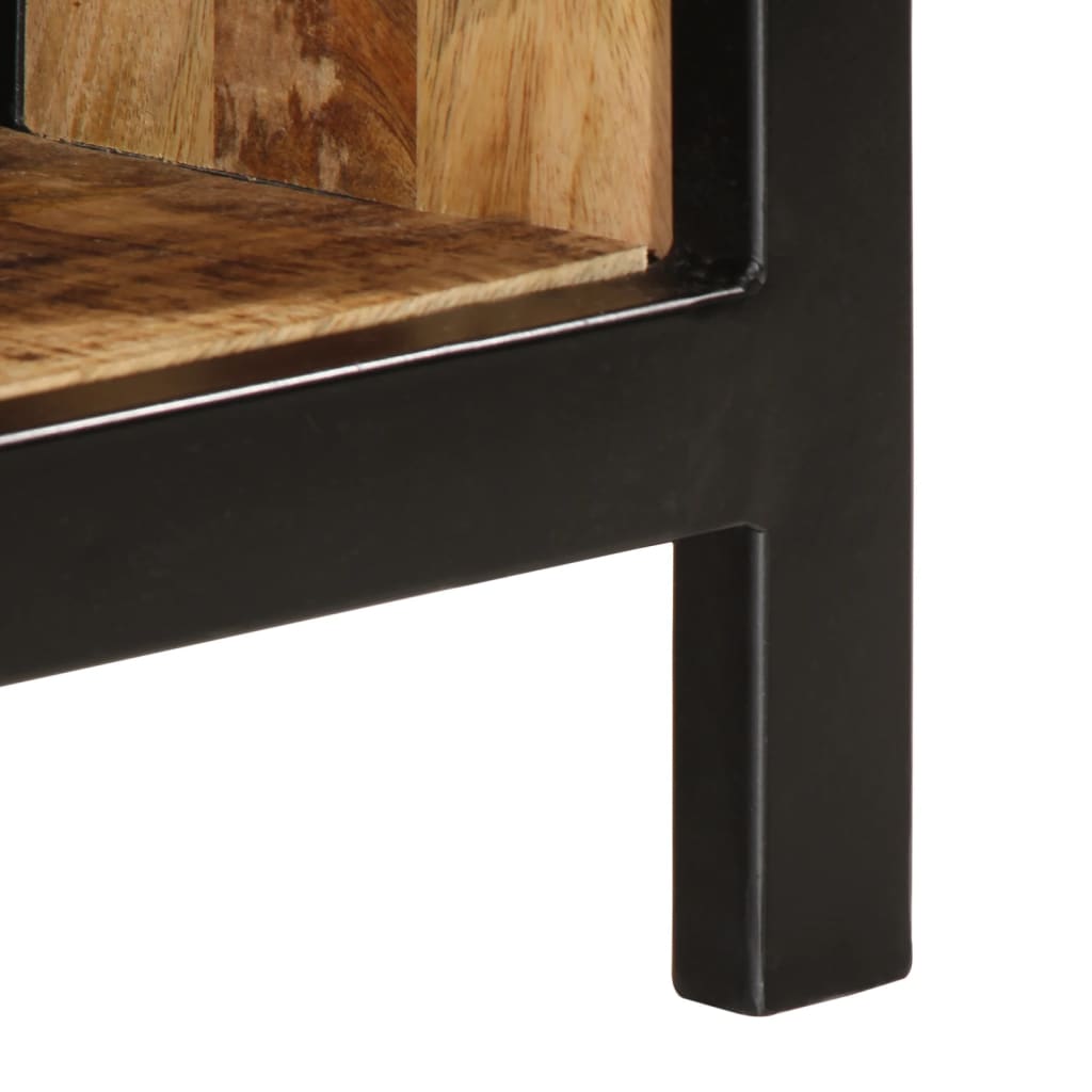Shoe Bench Natural Mango Wood 8 Compartments Wide & Long