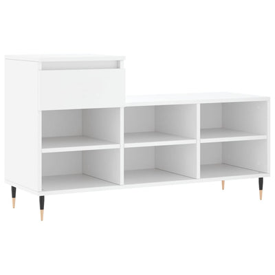 Shoe Cabinet High Gloss Reclaimed Wood 6 Compartments & 1 Drawer