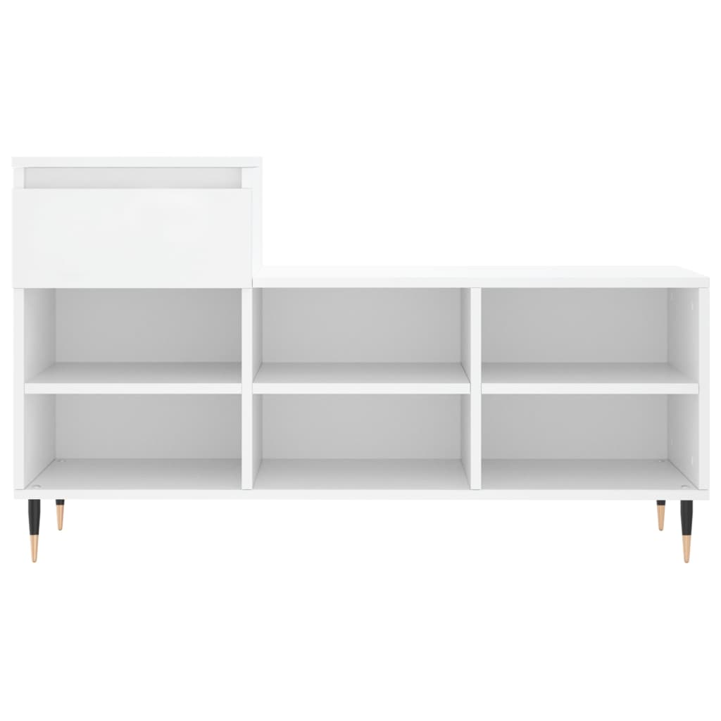 Shoe Cabinet High Gloss Reclaimed Wood 6 Compartments & 1 Drawer