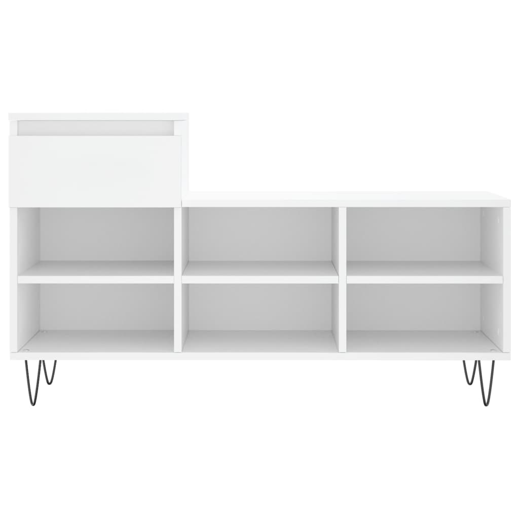 Shoe Cabinet High Gloss Reclaimed Wood 6 Compartments & 1 Drawer