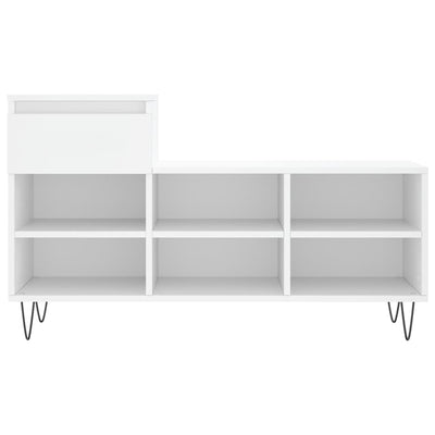 Shoe Cabinet High Gloss Reclaimed Wood 6 Compartments & 1 Drawer