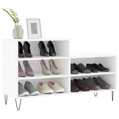 Shoe Cabinet High Gloss Reclaimed Wood 5 Comaprtments
