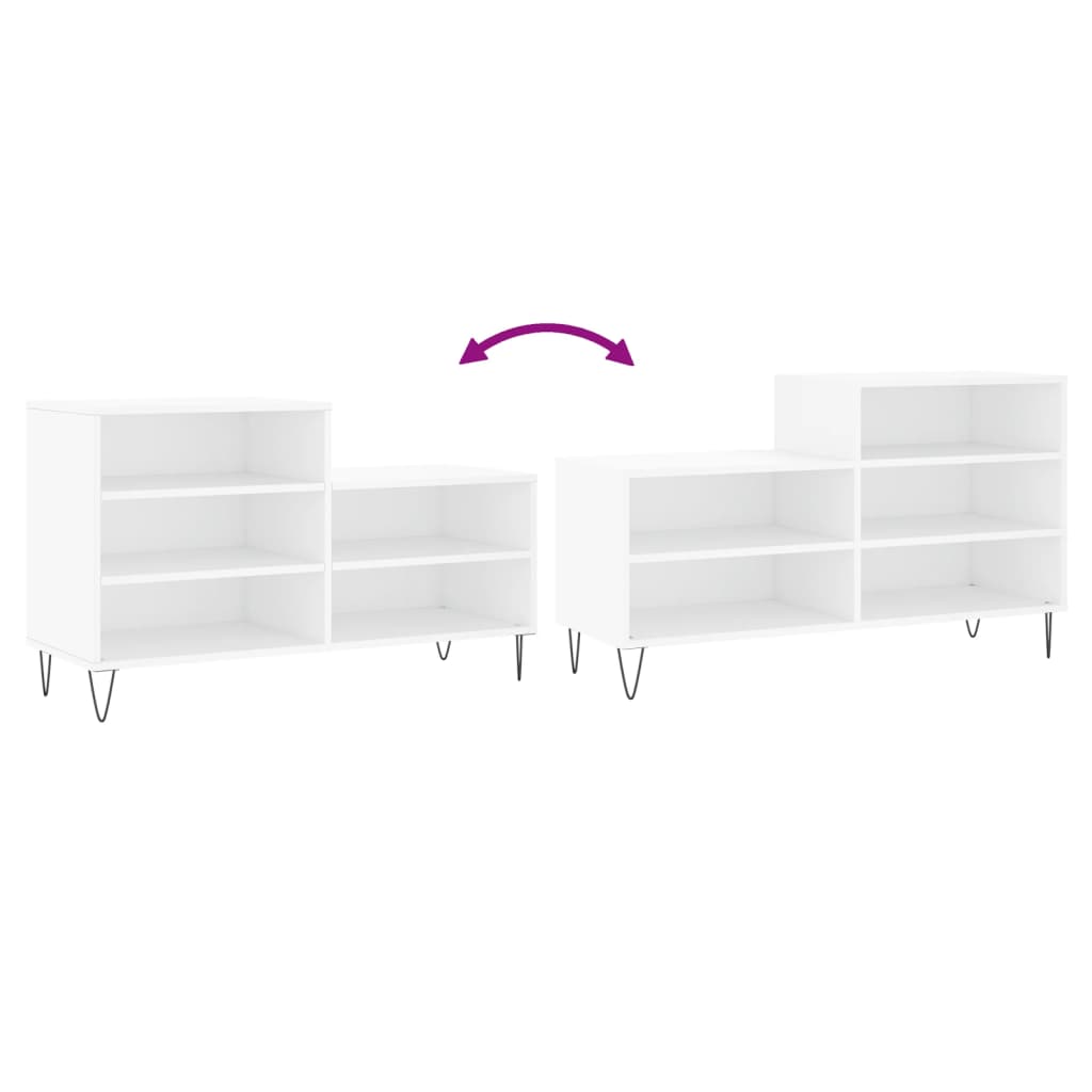 Shoe Cabinet High Gloss Reclaimed Wood 5 Comaprtments