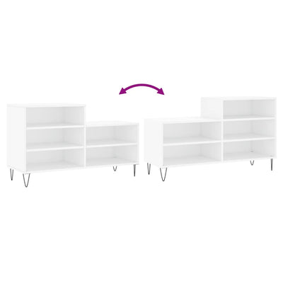 Shoe Cabinet High Gloss Reclaimed Wood 5 Comaprtments