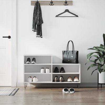 Shoe Cabinet High Gloss Reclaimed Wood 5 Comaprtments