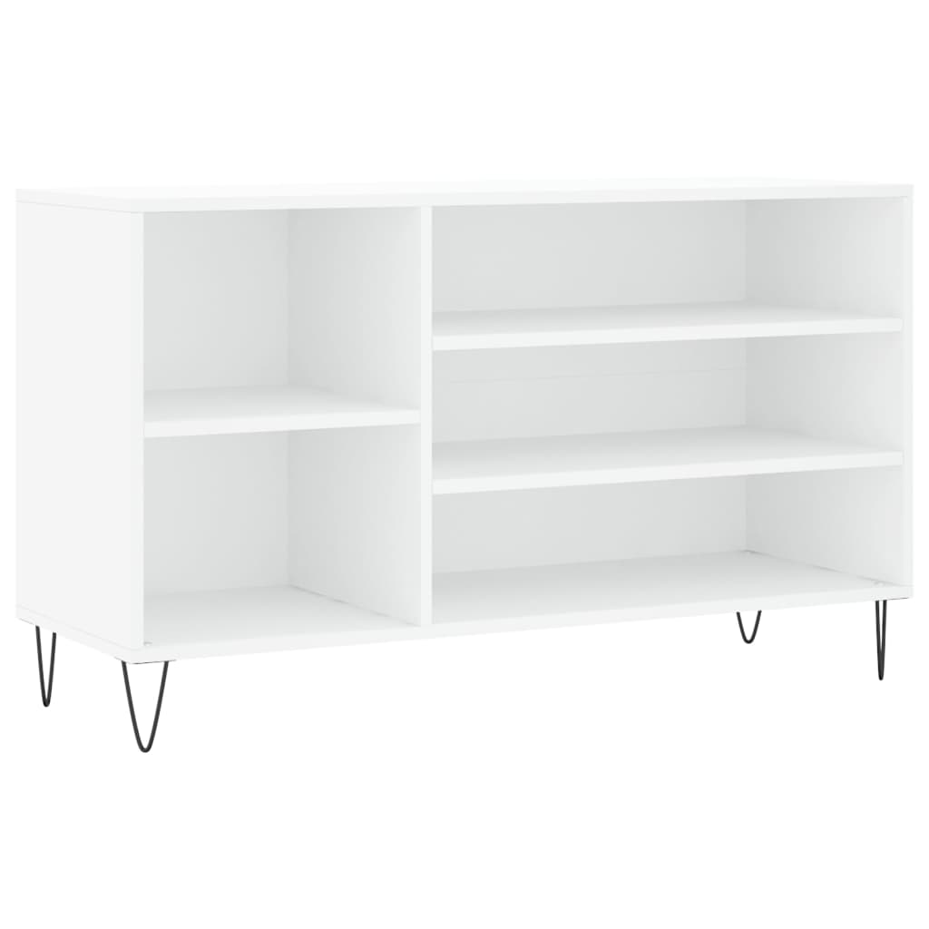 Luxe Shoe Cabinet High Gloss Reclaimed Wood 5 Compartment