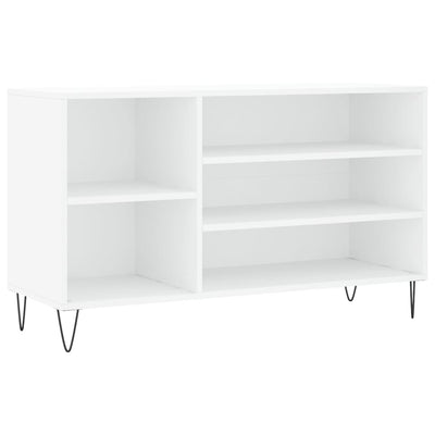 Luxe Shoe Cabinet High Gloss Reclaimed Wood 5 Compartment