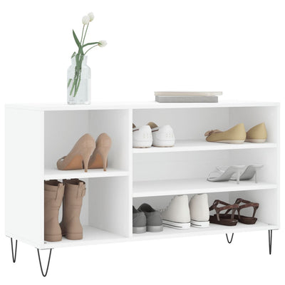 Luxe Shoe Cabinet High Gloss Reclaimed Wood 5 Compartment