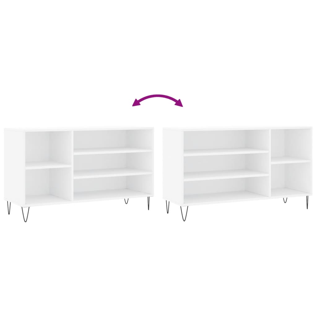 Luxe Shoe Cabinet High Gloss Reclaimed Wood 5 Compartment