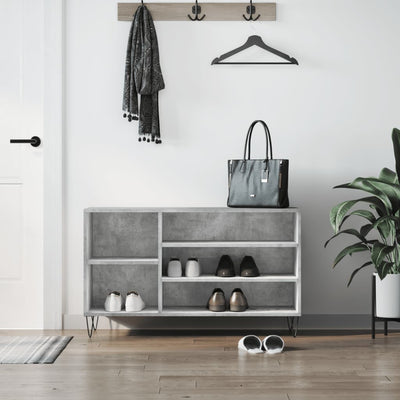 Luxe Shoe Cabinet High Gloss Reclaimed Wood 5 Compartment