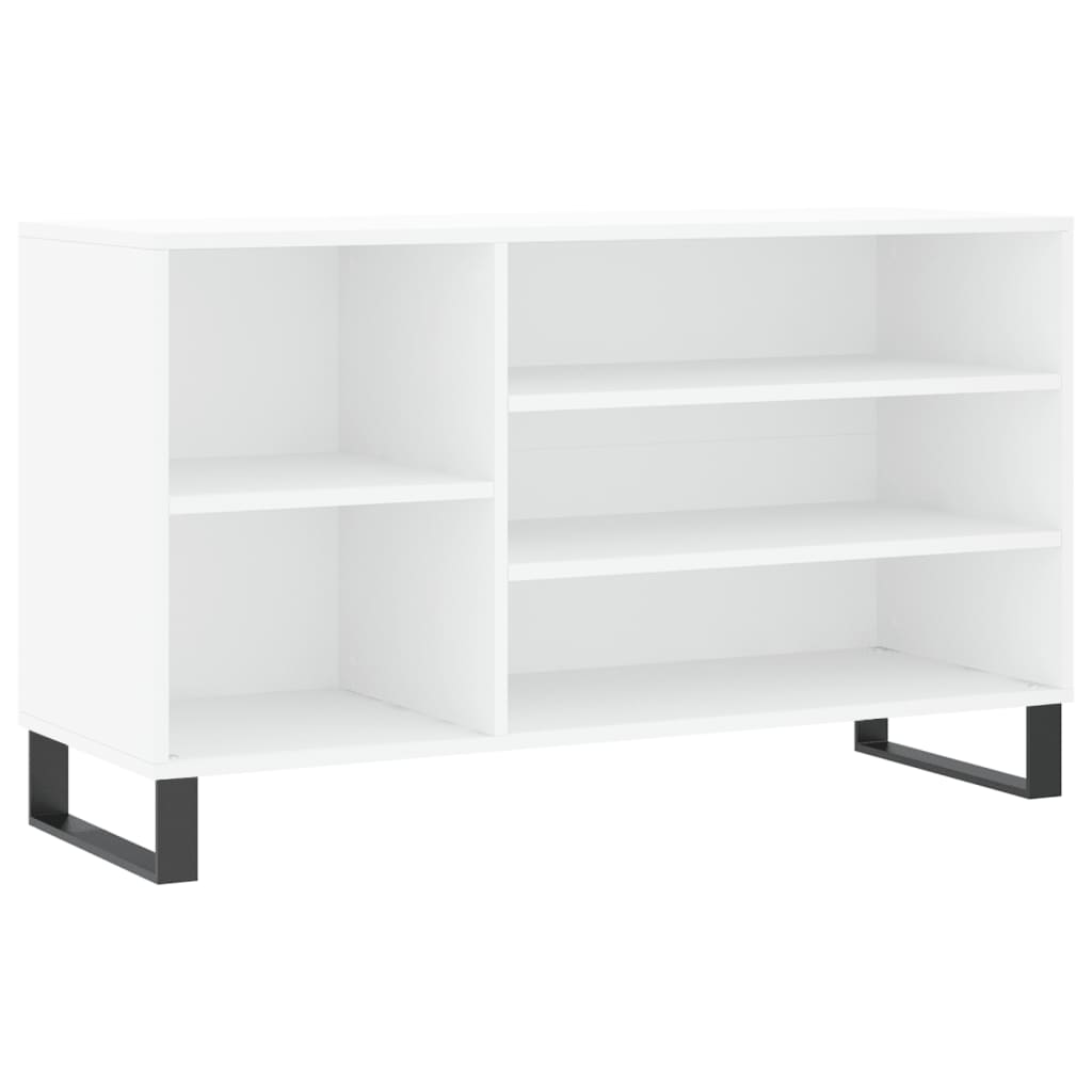 Shoe Cabinet High Gloss Reclaimed Wood 5 Compartments