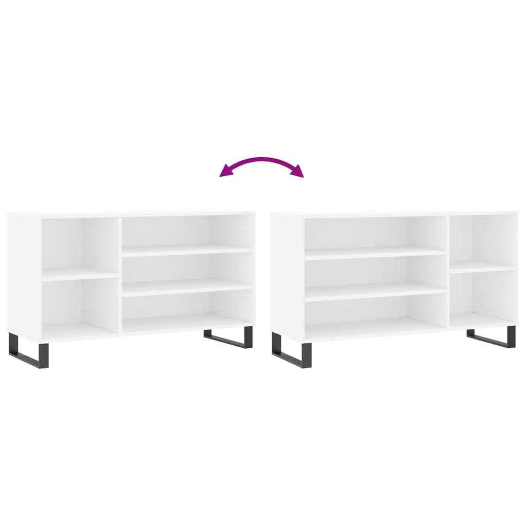 Shoe Cabinet High Gloss Reclaimed Wood 5 Compartments