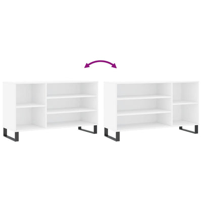 Shoe Cabinet High Gloss Reclaimed Wood 5 Compartments