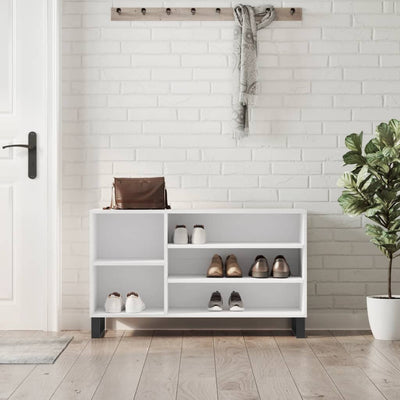 Shoe Cabinet High Gloss Reclaimed Wood 5 Compartments