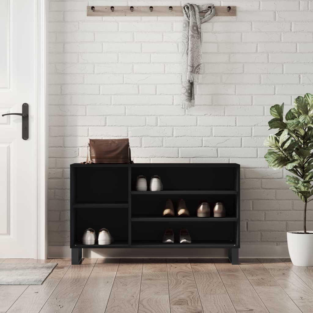 Shoe Cabinet High Gloss Reclaimed Wood 5 Compartments