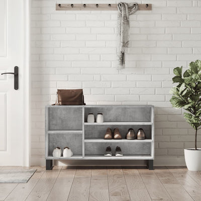 Shoe Cabinet High Gloss Reclaimed Wood 5 Compartments