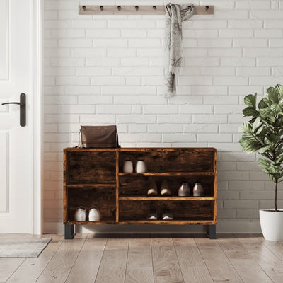 Shoe Cabinet High Gloss Reclaimed Wood 5 Compartments