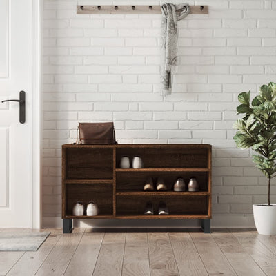 Shoe Cabinet High Gloss Reclaimed Wood 5 Compartments