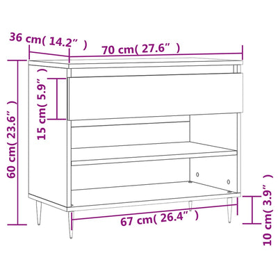 Freya Shoe Bench Reclaimed Wood 3 Compartments Wide & Long
