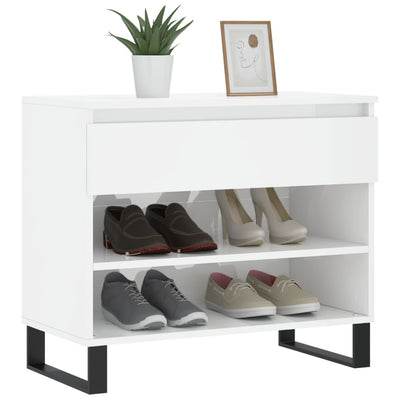 Shoe Cabinet High Gloss Reclaimed Wood 2 Compartments & 1 Drawer