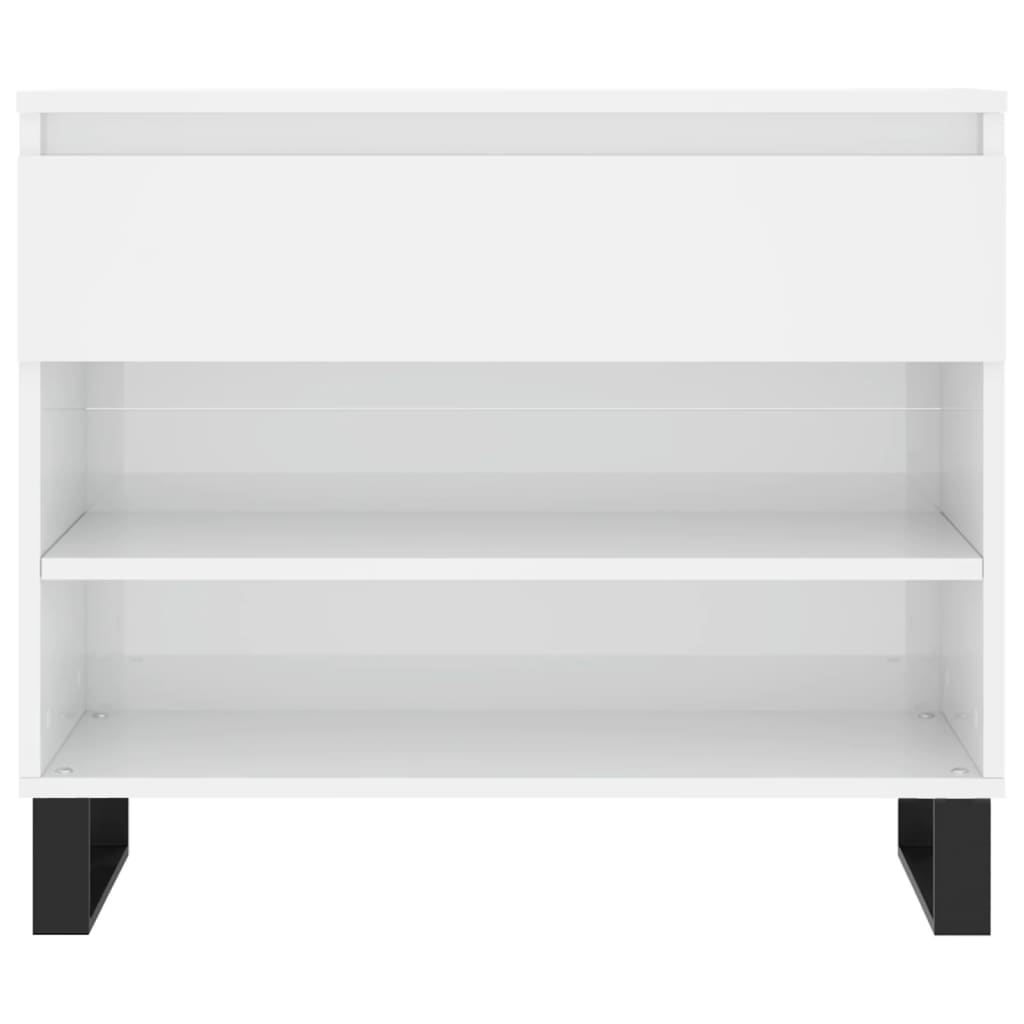 Shoe Cabinet High Gloss Reclaimed Wood 2 Compartments & 1 Drawer