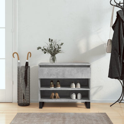 Shoe Cabinet High Gloss Reclaimed Wood 2 Compartments & 1 Drawer