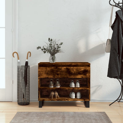 Shoe Cabinet High Gloss Reclaimed Wood 2 Compartments & 1 Drawer
