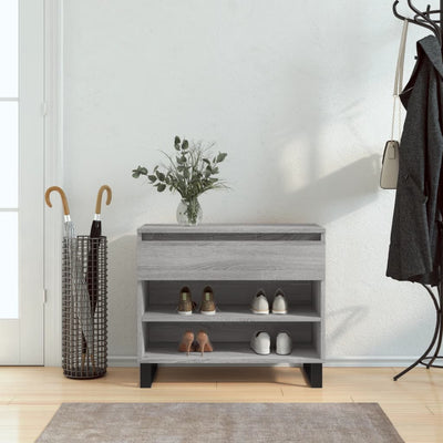 Shoe Cabinet High Gloss Reclaimed Wood 2 Compartments & 1 Drawer